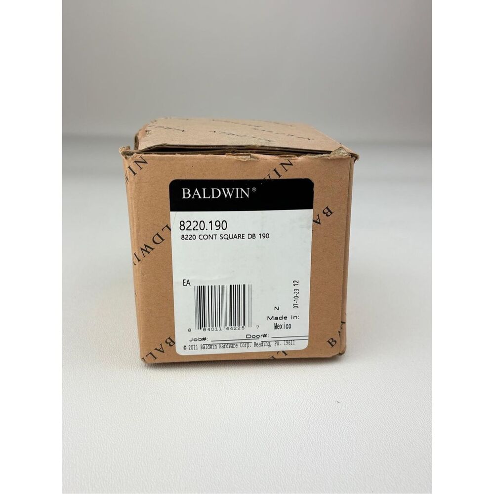 NOS Baldwin Hardware Santa Monica Contemporary Square Deadbolt Black 8220.190 M2